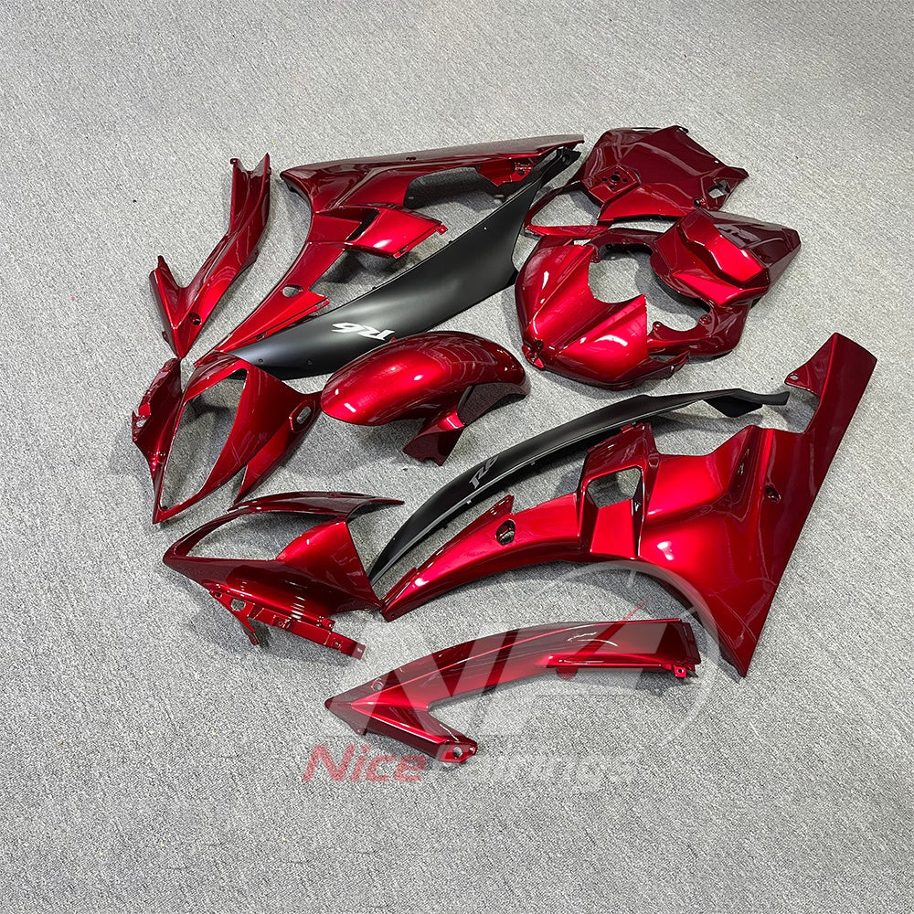 Painted Red Injection-Molded Fairings Compatible with YAMAHA YZF-R6 RJ11 2006-2007 | NiceFairings - front angle image