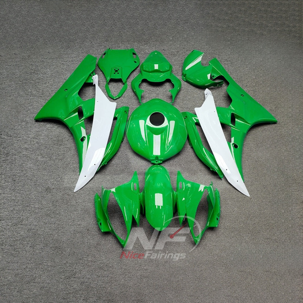 Green ABS Body Panel Kit Fits 2006-2007 YAMAHA YZF-R6 RJ11 | NiceFairings - main product image