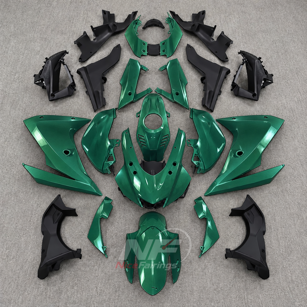 Aftermarket Fairing Kit Fits 2019-2022 YAMAHA YZF-R125 - ABS Plastic Bodywork - Green Black | NiceFairings - main product image