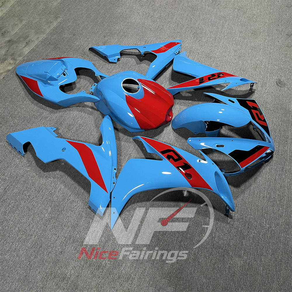 ABS Injection Fairing Kit Fits YAMAHA YZF-R1 RN12 2004-2006 - Sky Blue Graphic | NiceFairings - side angle image