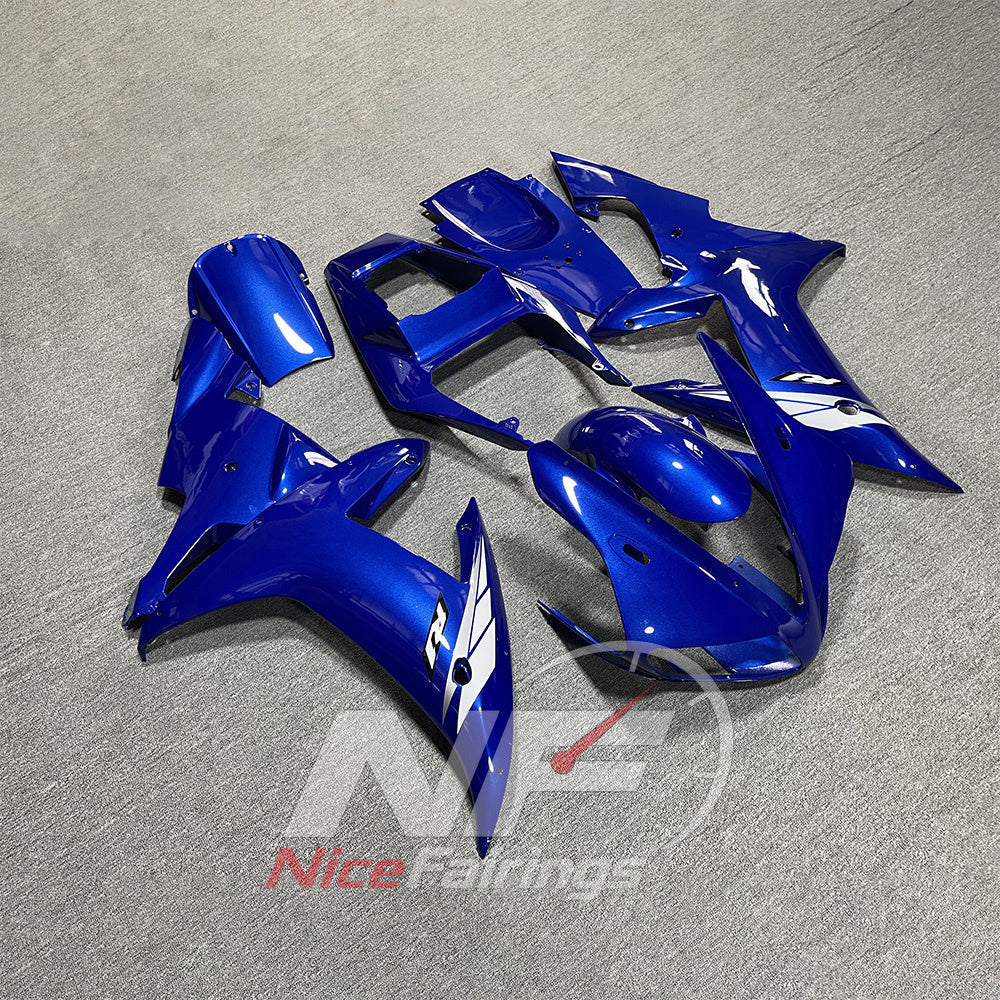 Injection-Molded ABS Bodywork Set Compatible with YAMAHA YZF-R1 RN09 2002-2003 - Blue | NiceFairings - front angle image