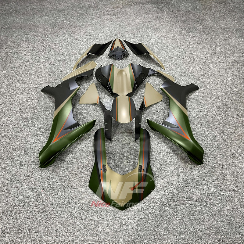 For Yamaha YZF-R1 2015-2019 Black White Orange Motorcycle Fairings | NiceFairings - paint design NO.3 option image