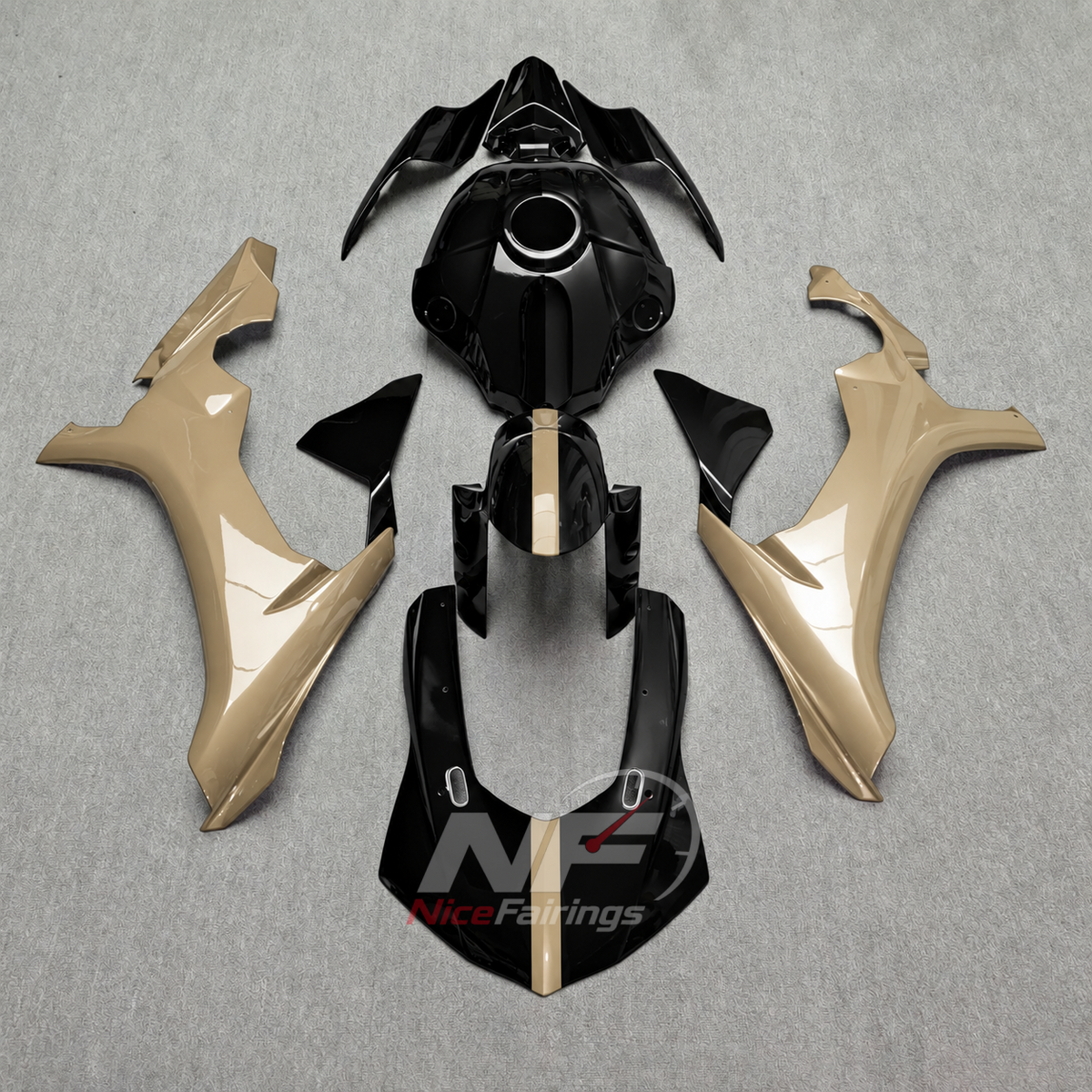 For Yamaha YZF-R1 2015-2019 Turquoise Silver Motorcycle Fairings | NiceFairings - paint design NO.5 option image