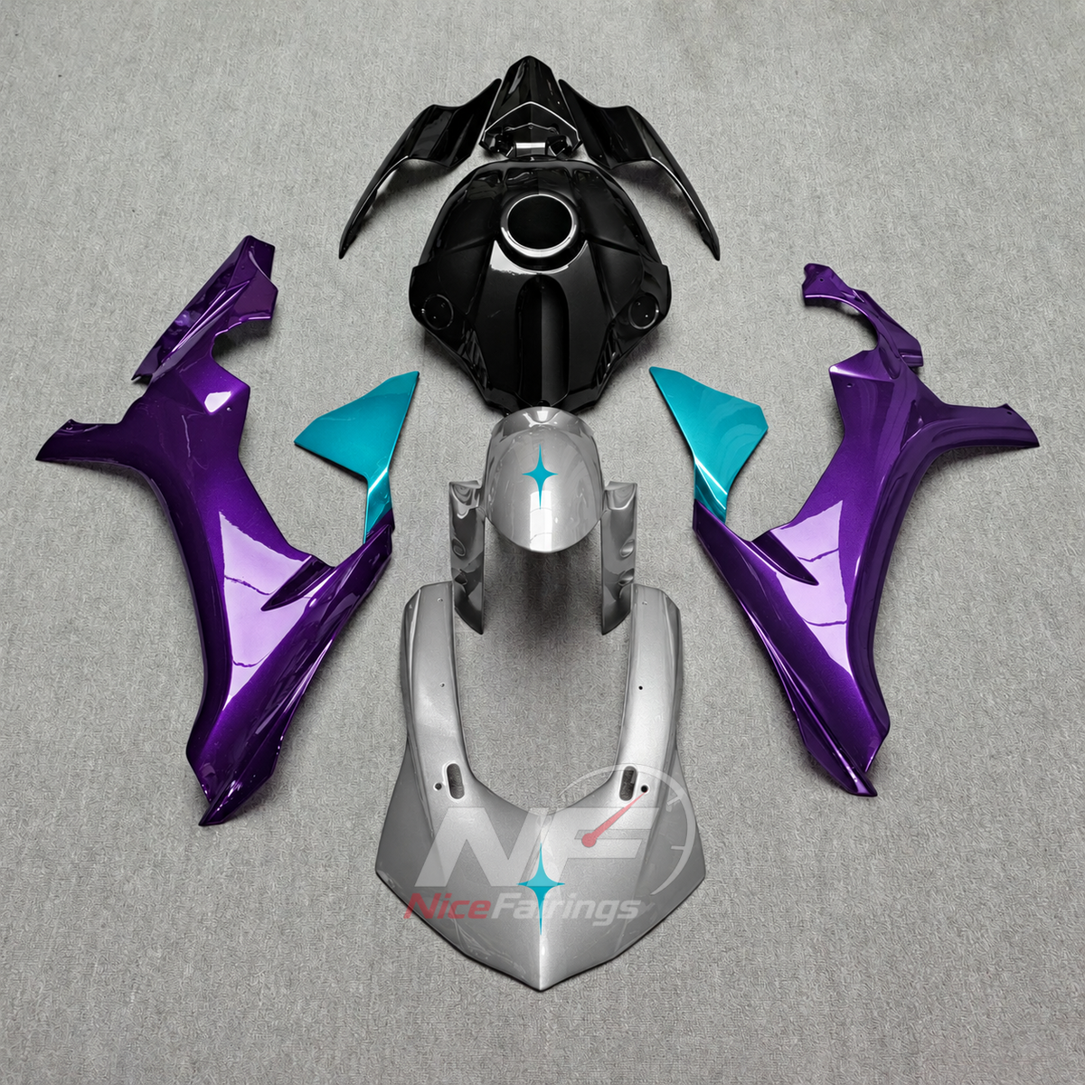 For Yamaha YZF-R1 2015-2019 Green Black Motorcycle Fairings | NiceFairings - paint design NO.9 option image