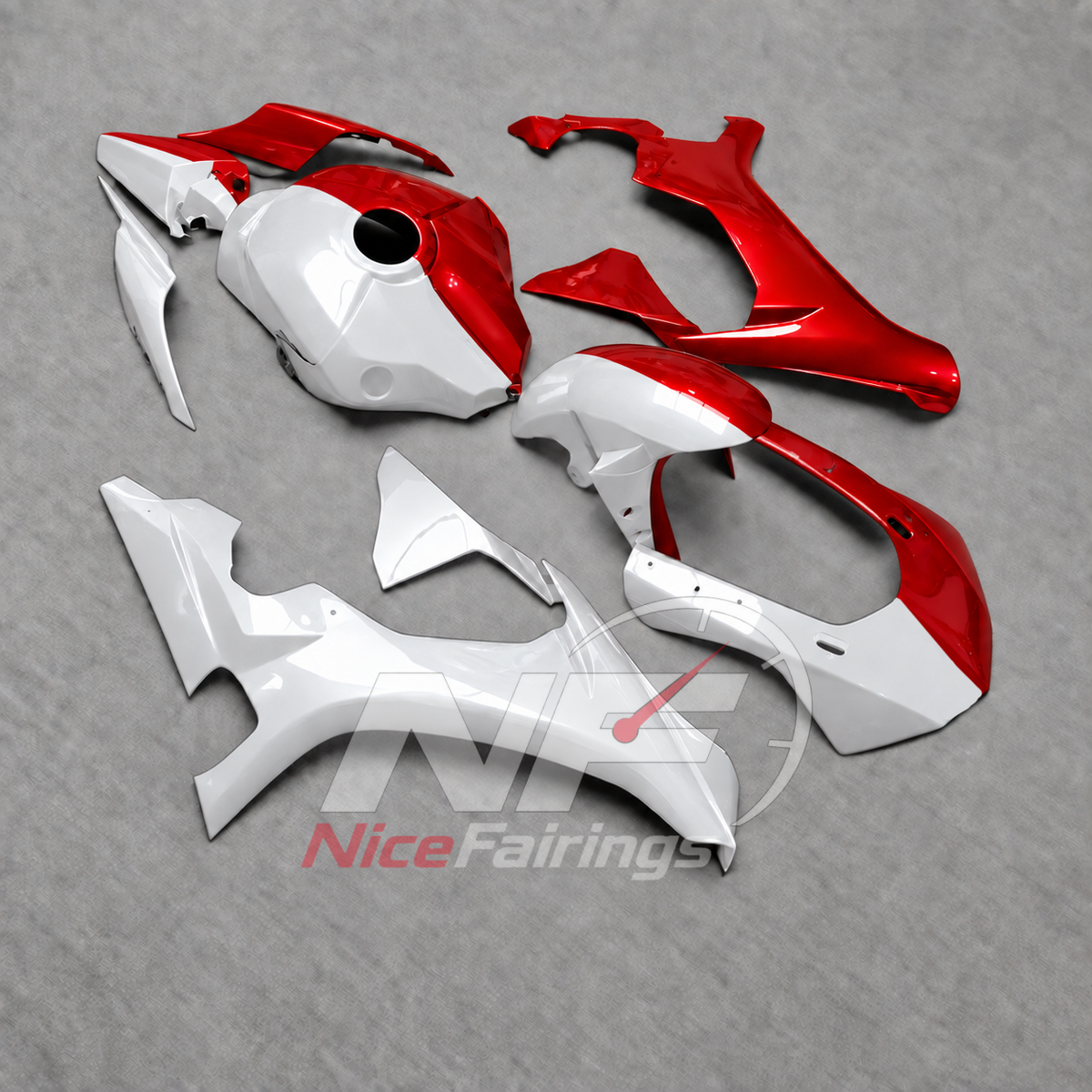 For Yamaha YZF-R1 2015-2019 White Red Motorcycle Fairings | NiceFairings - front angle image