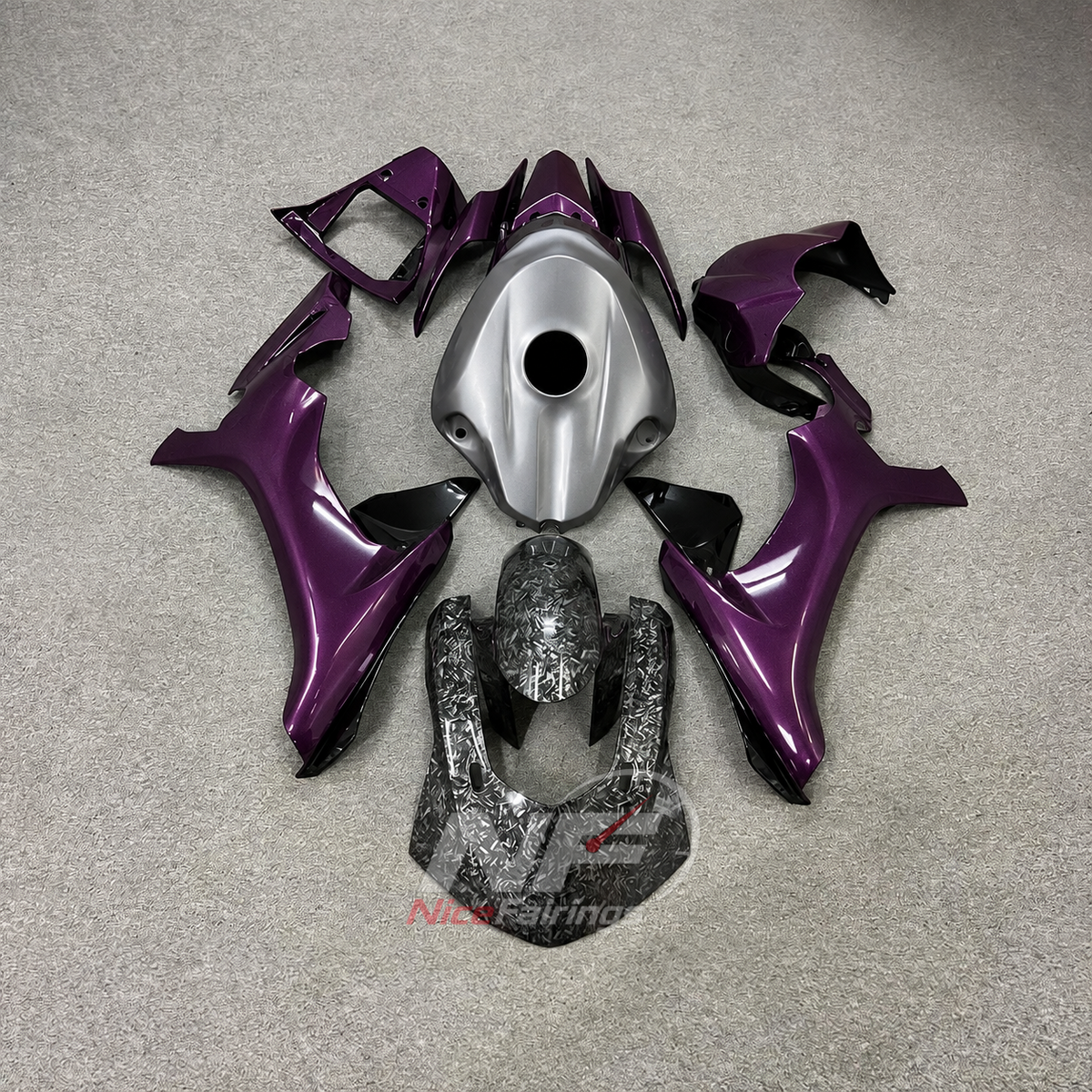 For Yamaha YZF-R1 2015-2019 Silver Black Purple Motorcycle Fairings | NiceFairings - paint design NO.2 option image