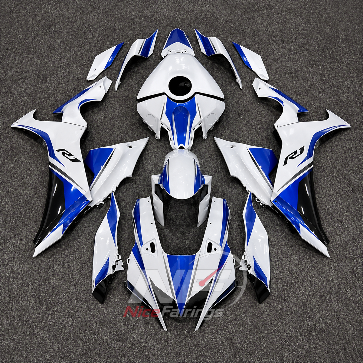 For Yamaha YZFR1 RN65 2020-2025 White Blue Fairings Kit | NiceFairings - main product image