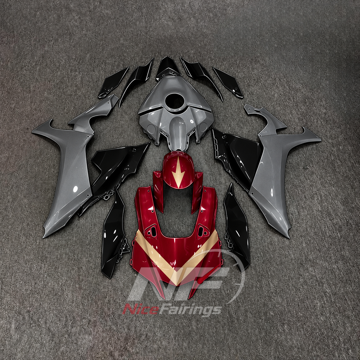 For Yamaha YZFR1 RN65 2020-2025 Black White Blue Fairings Kit | NiceFairings - paint design NO.9 option image