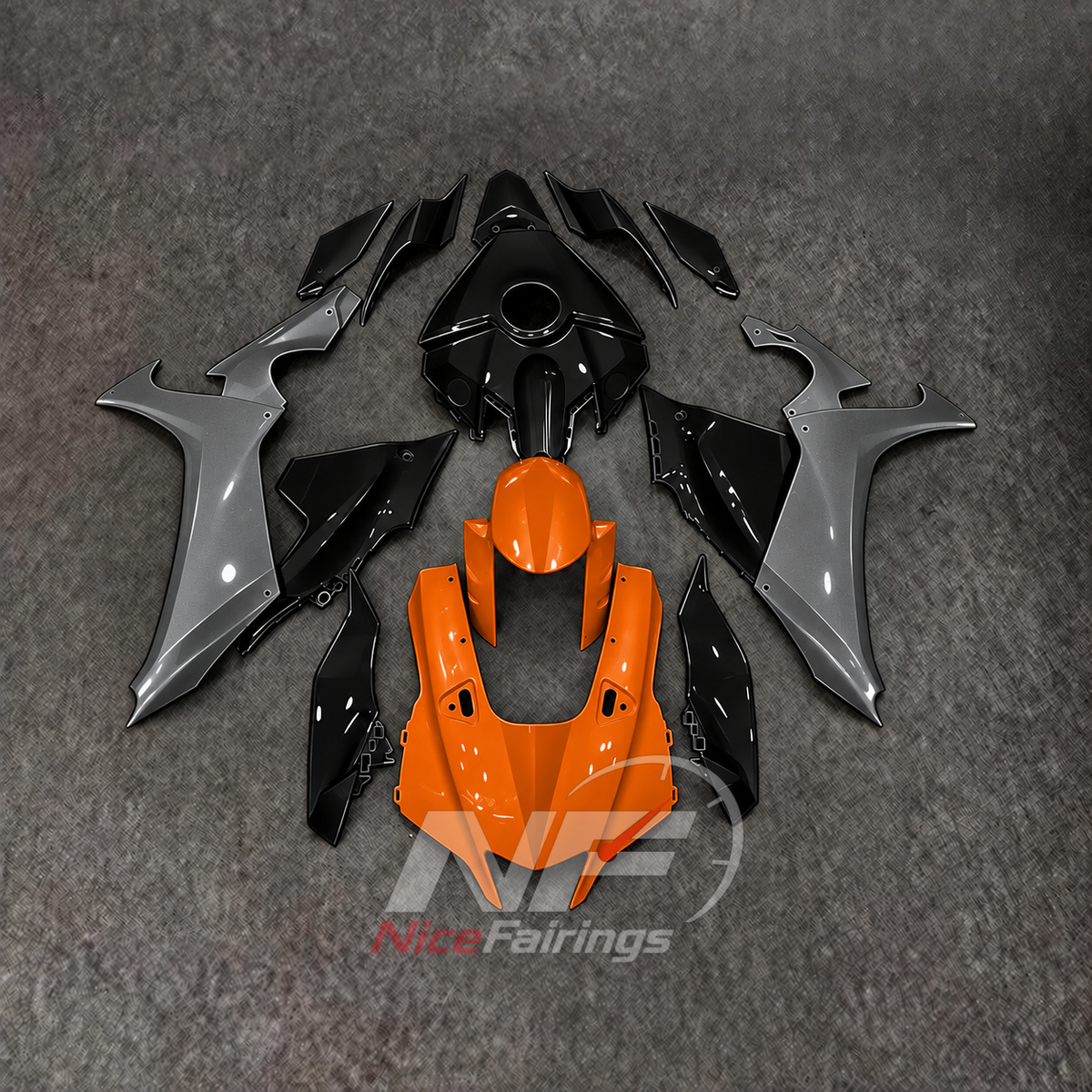 For Yamaha YZFR1 RN65 2020-2025 Grey Orange Fairings Kit | NiceFairings - main product image