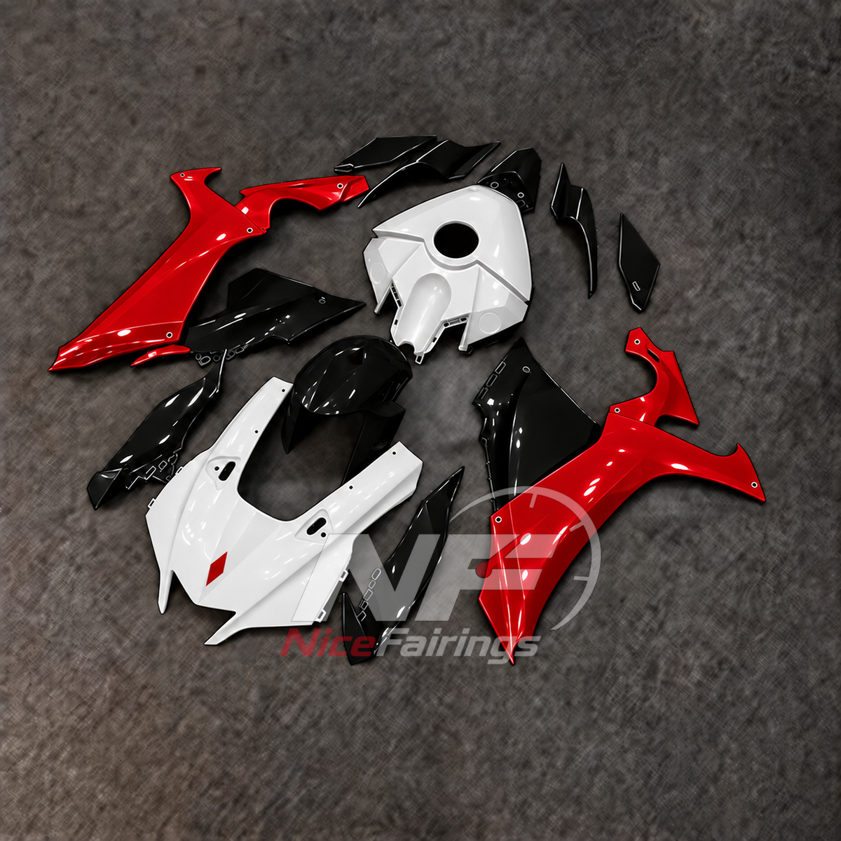 For Yamaha YZFR1 RN65 2020-2025 Red White Black Fairings Kit | NiceFairings - front angle image