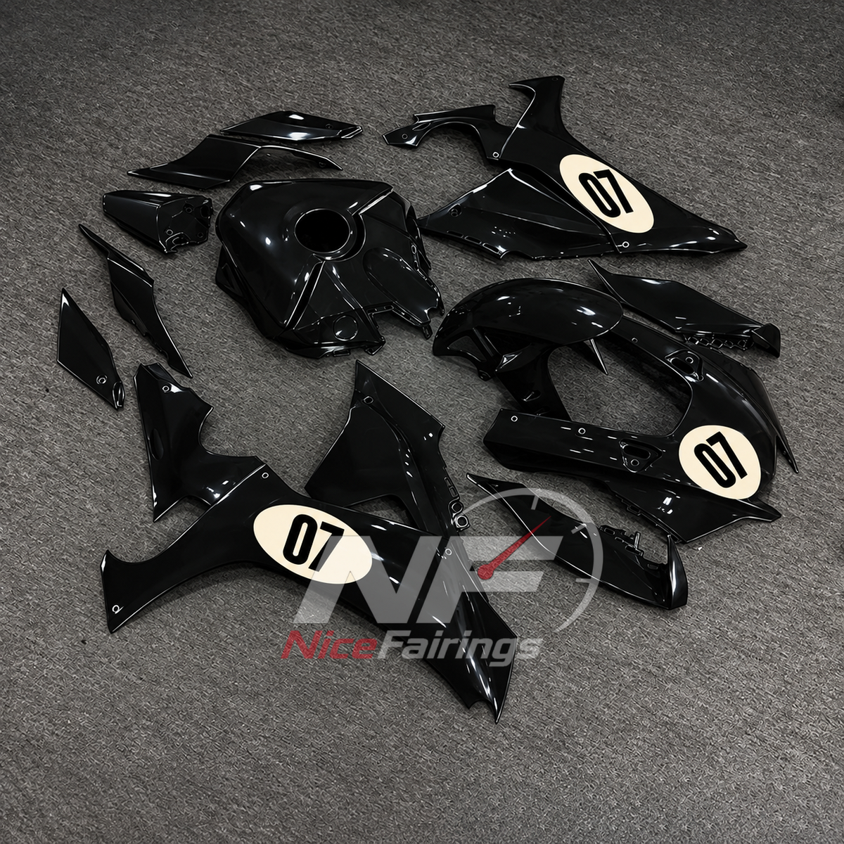 For Yamaha YZFR1 RN65 2020-2025 Black Fairings Kit | NiceFairings - side angle image