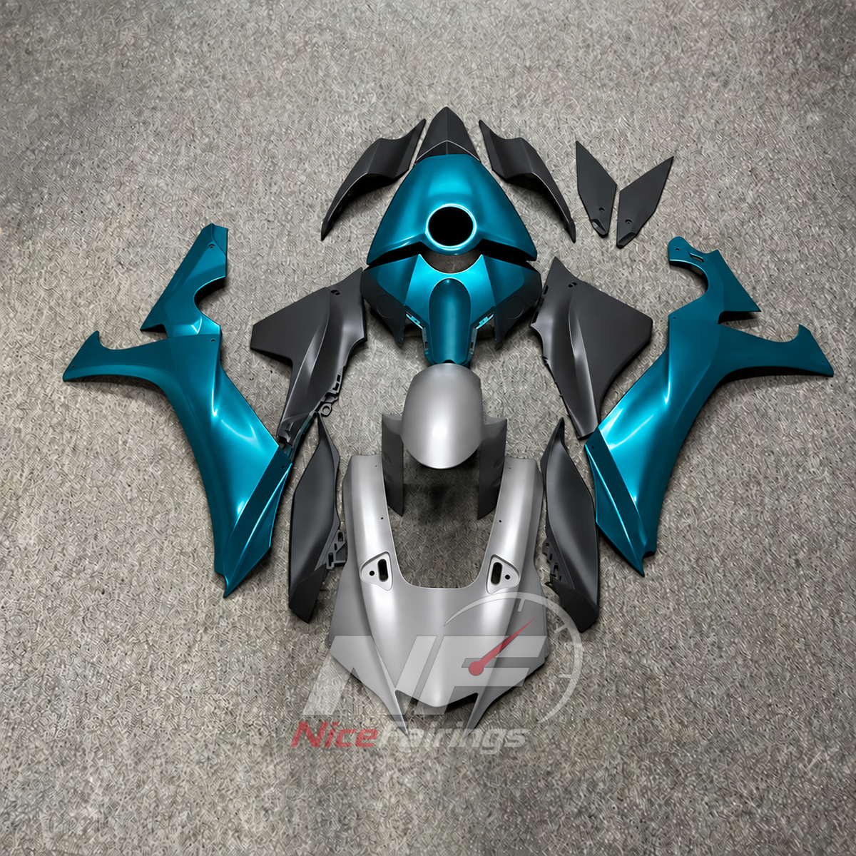 For Yamaha YZFR1 RN65 2020-2025 Teal Silver Fairings Kit | NiceFairings - main product image