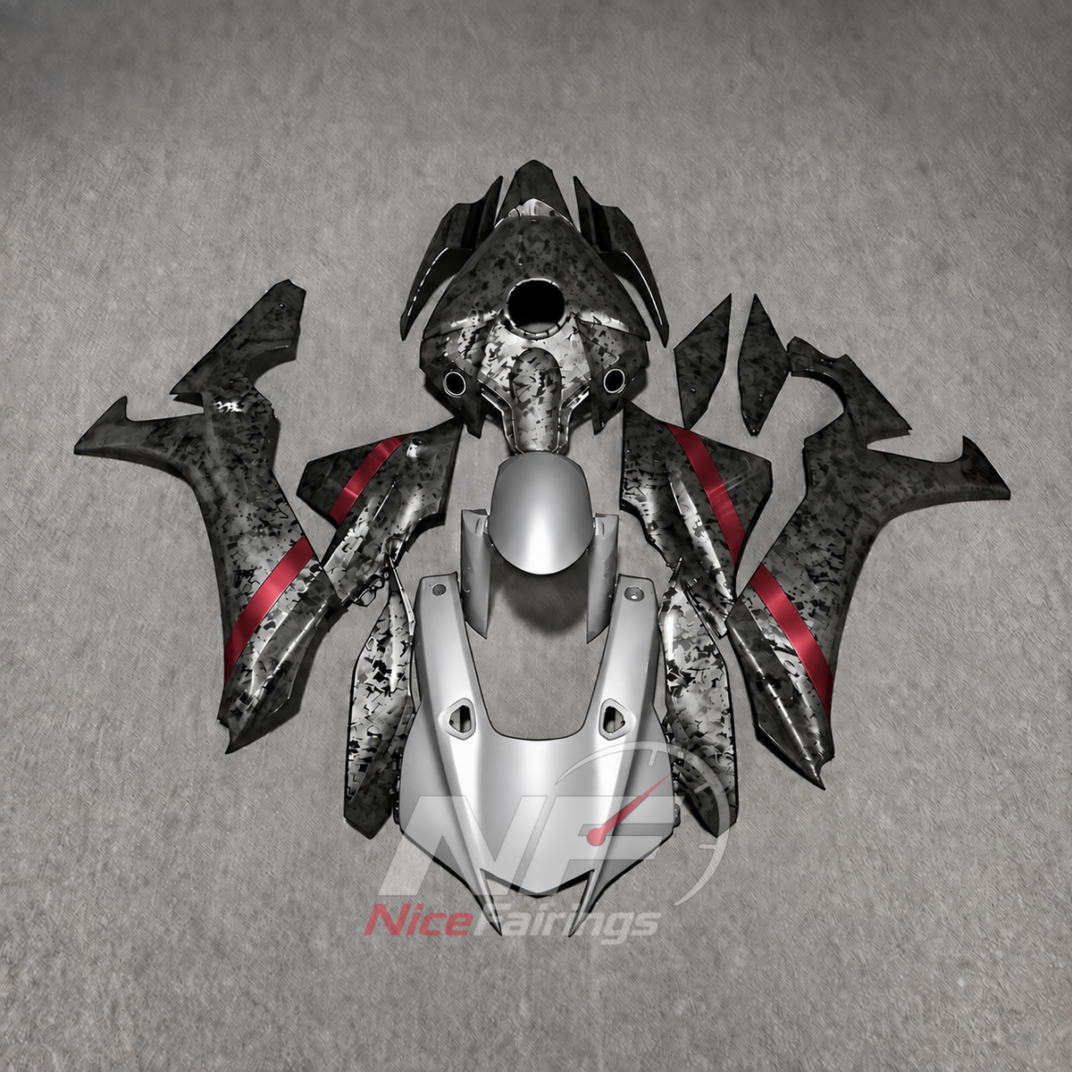 For Yamaha YZFR1 RN65 2020-2025 Orange Black Fairings Kit | NiceFairings - paint design NO.7 option image