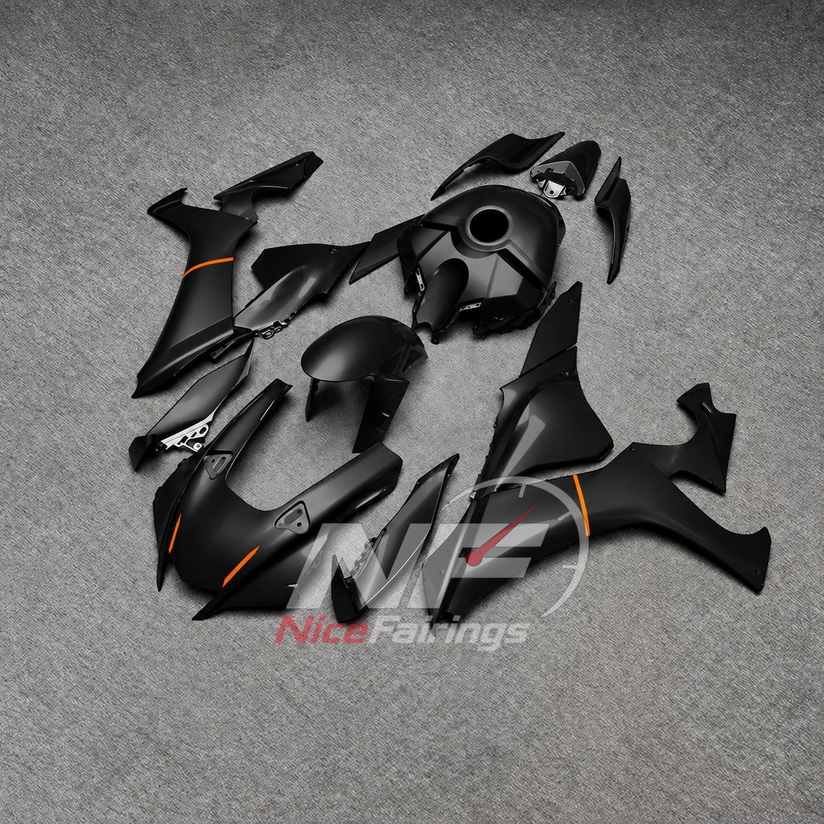 For Yamaha YZFR1 RN65 2020-2025 Black Fairings Kit | NiceFairings - front angle image