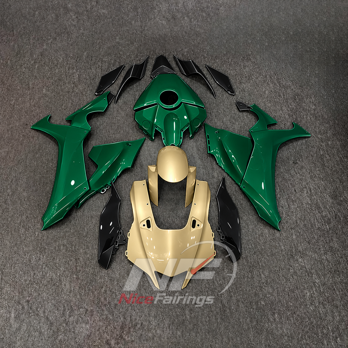 For Yamaha YZFR1 RN65 2020-2025 Green Gold Fairings Kit | NiceFairings - main product image