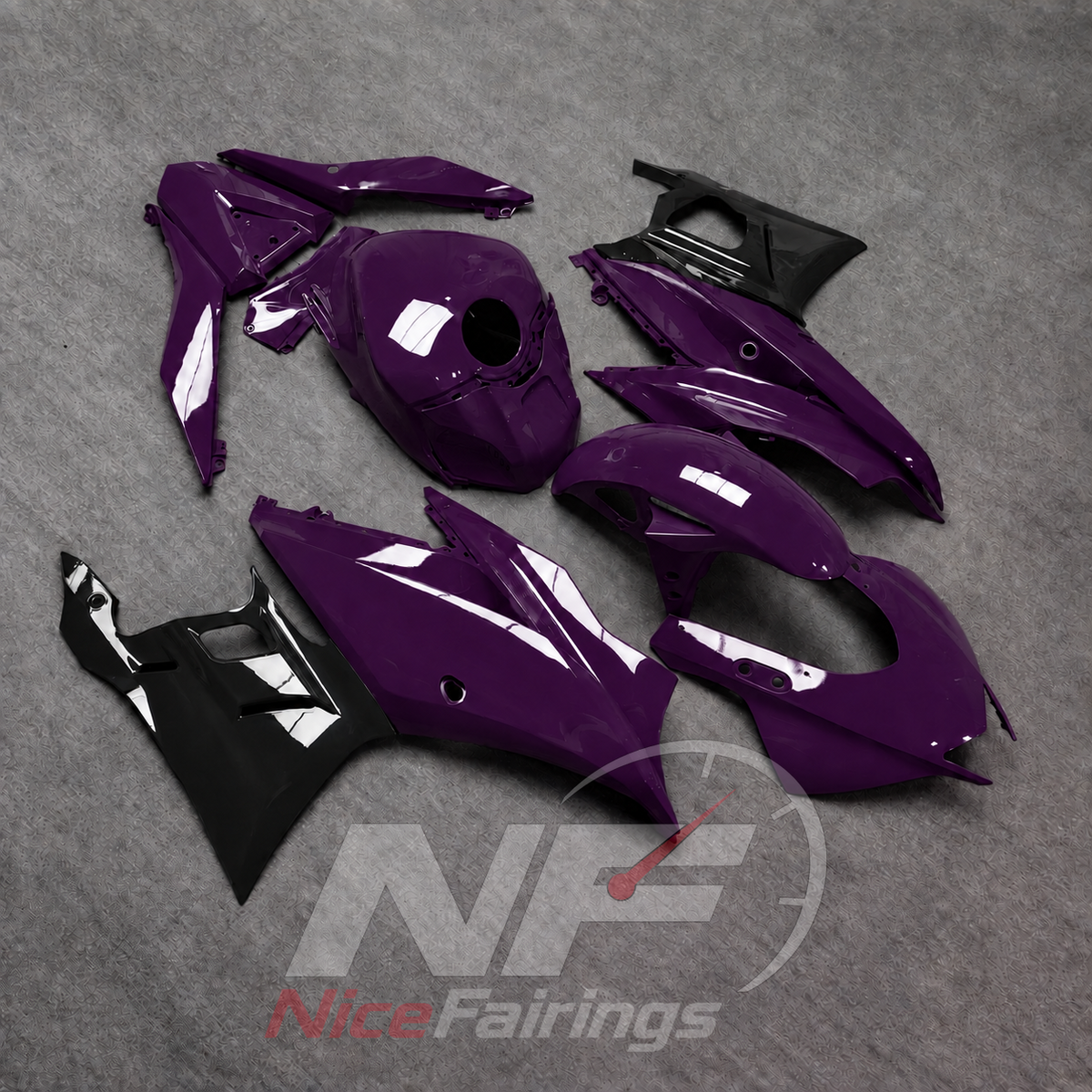 Custom-Painted Motorcycle Fairings Compatible with Yamaha YZF-R25 YZF-R3 2019-2024 | NiceFairings - side angle image