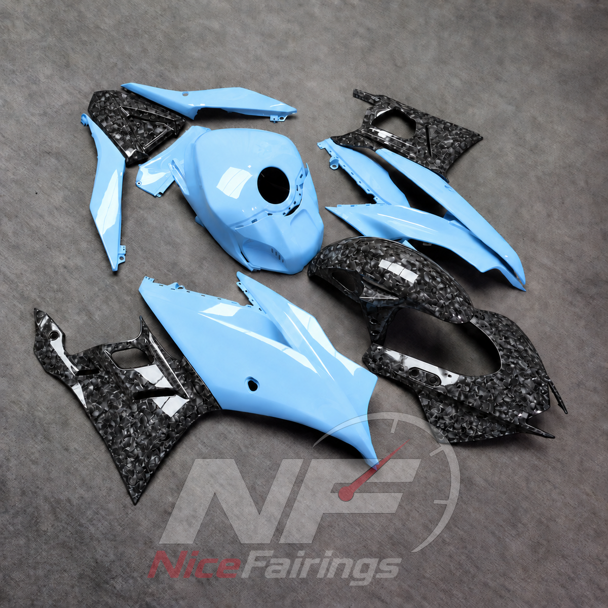 Aftermarket Motorcycle Fairing Kit Fits Yamaha YZF-R25 YZF-R3 2019-2024 | NiceFairings - side angle image