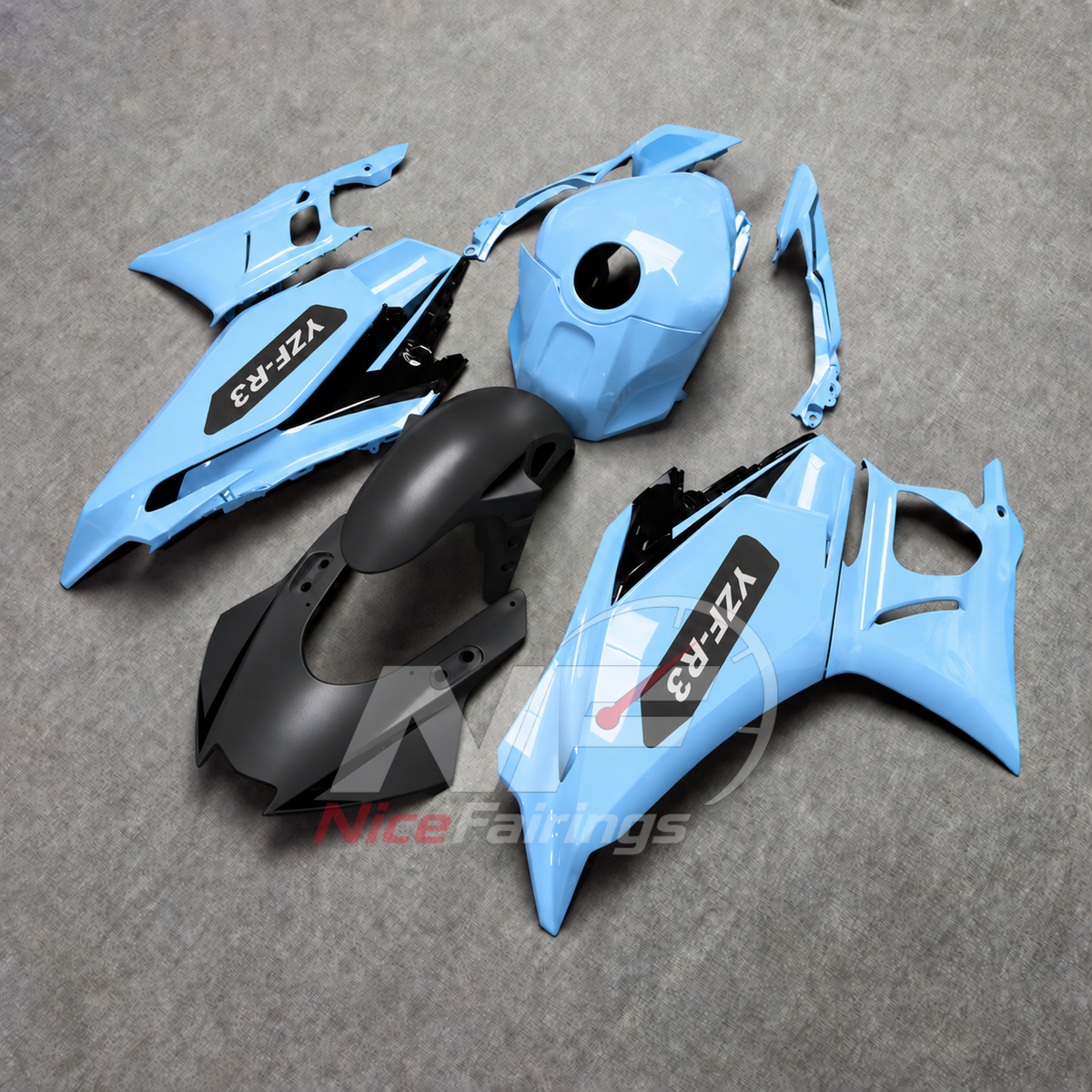 Custom-Painted Motorcycle Fairings Compatible with Yamaha YZF-R25 YZF-R3 2025-2026 | NiceFairings - front angle image