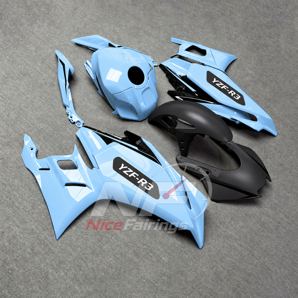 Custom-Painted Motorcycle Fairings Compatible with Yamaha YZF-R25 YZF-R3 2025-2026 | NiceFairings - side angle image