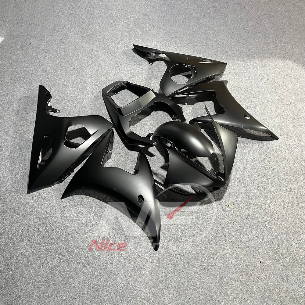 ABS Plastic Cowling Kit Fits YAMAHA YZF-R6 RJ09 2003-2005 - Matte Black | NiceFairings - front angle image