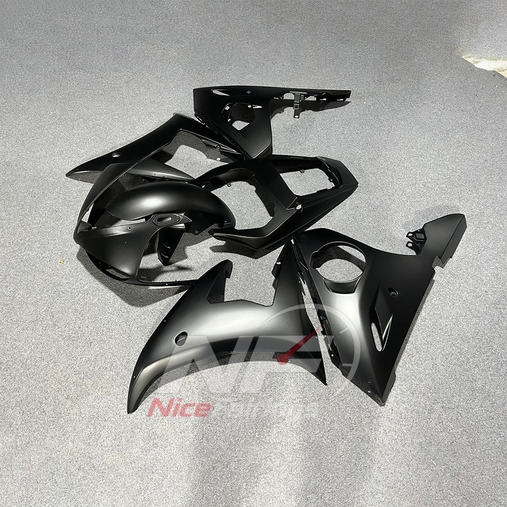 ABS Plastic Cowling Kit Fits YAMAHA YZF-R6 RJ09 2003-2005 - Matte Black | NiceFairings - side angle image