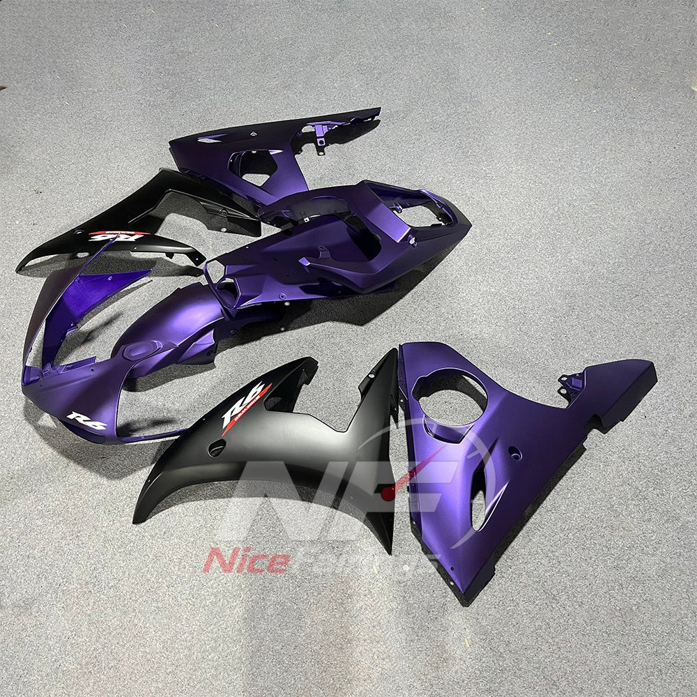 Injection-Molded ABS Bodywork Set Compatible with YAMAHA YZF-R6 RJ09 2003-2005 - Purple | NiceFairings - side angle image