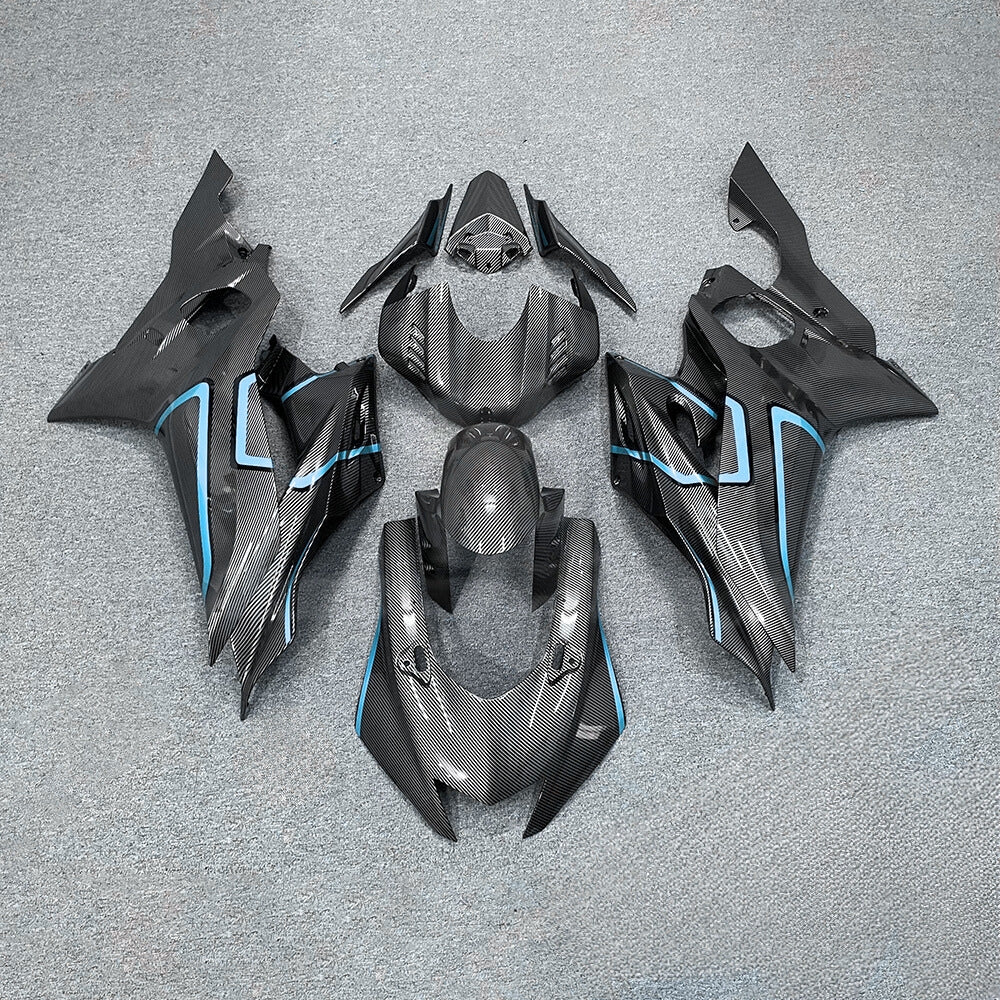 For YAMAHA YZF-R6 2017-2026 R6 17-26 Stealth Matte Black Carbon Look Aftermarket 10 Fairings Kit | NiceFairings - paint design NO.3 option image