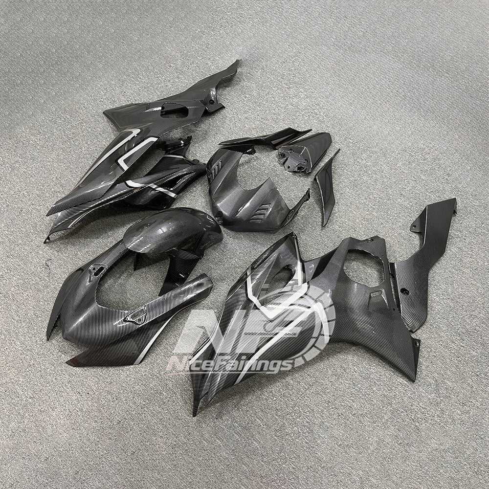 For YAMAHA YZF-R6 2017-2026 R6 17-26 Stealth Matte Black Carbon Look Aftermarket 10 Fairings Kit | NiceFairings - side angle image