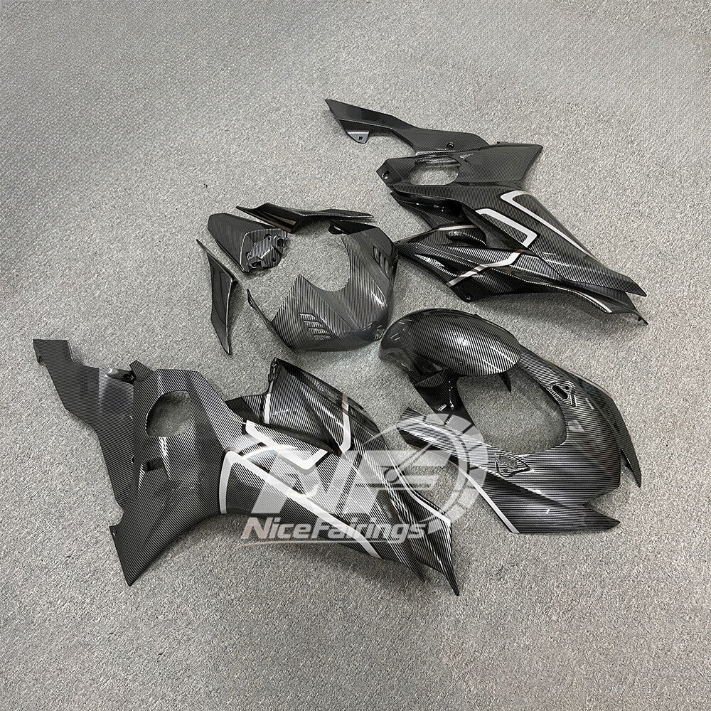 For YAMAHA YZF-R6 2017-2026 R6 17-26 Stealth Matte Black Carbon Look Aftermarket 10 Fairings Kit | NiceFairings - rear angle image
