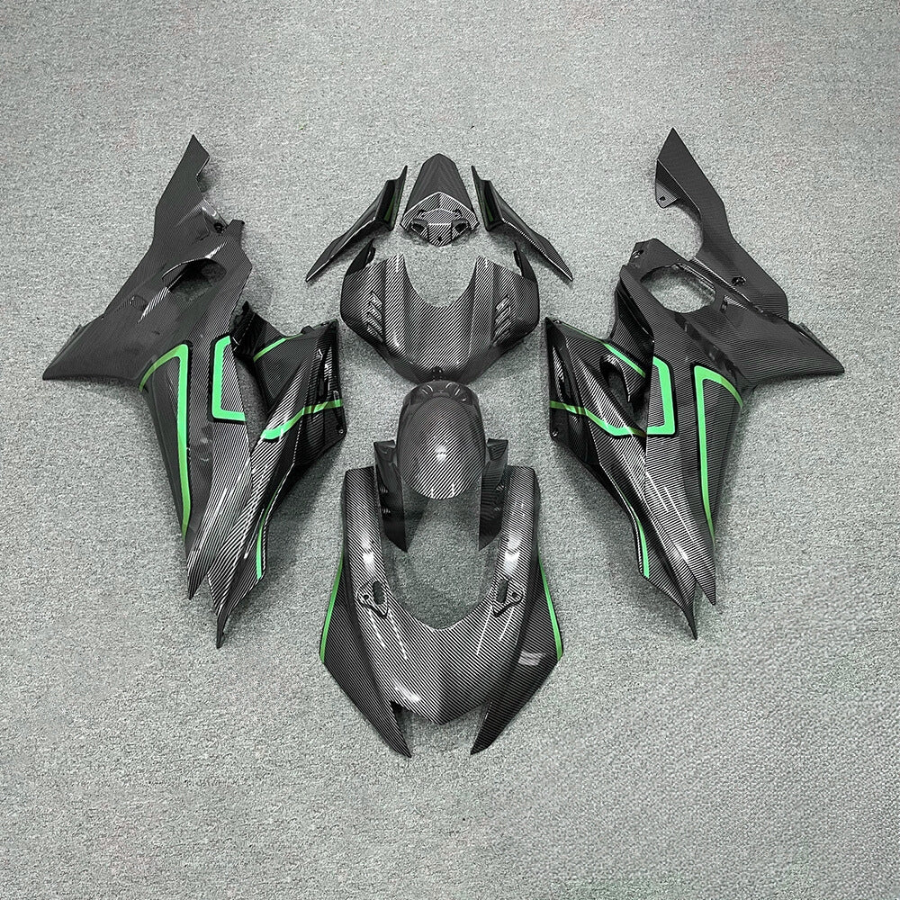 For YAMAHA YZF-R6 2017-2026 R6 17-26 Stealth Matte Black Carbon Look Aftermarket 10 Fairings Kit | NiceFairings - paint design NO.7 option image