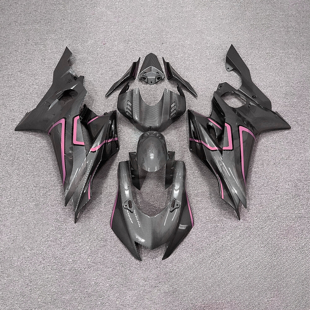 For YAMAHA YZF-R6 2017-2026 R6 17-26 Stealth Matte Black Carbon Look Aftermarket 10 Fairings Kit | NiceFairings - paint design NO.5 option image