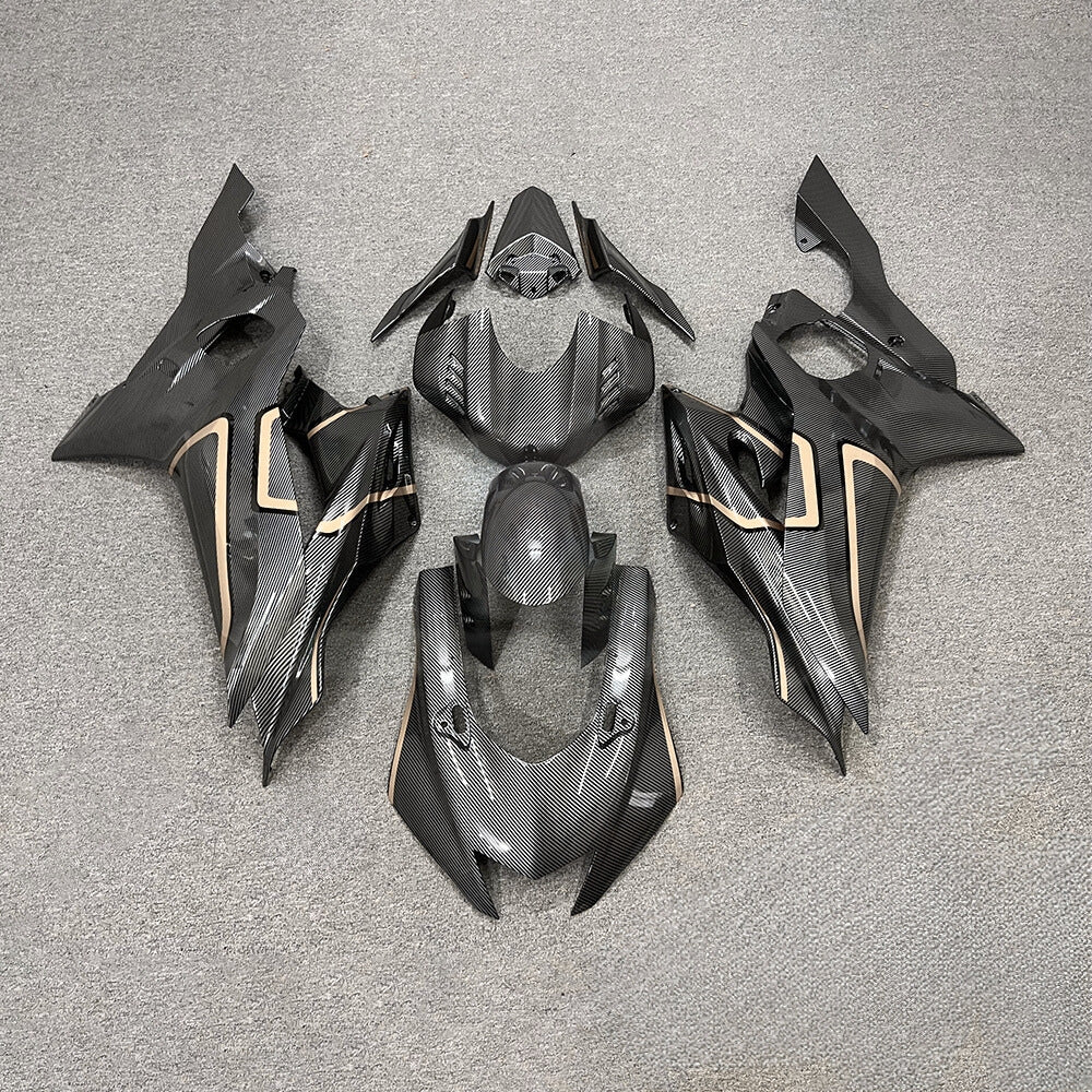 For YAMAHA YZF-R6 2017-2026 R6 17-26 Stealth Matte Black Carbon Look Aftermarket 10 Fairings Kit | NiceFairings - paint design NO.4 option image