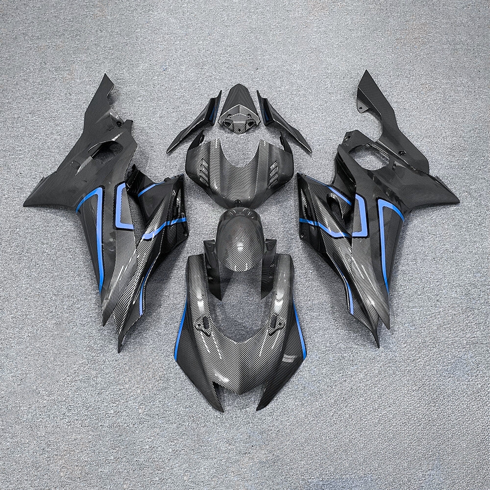 For YAMAHA YZF-R6 2017-2026 R6 17-26 Stealth Matte Black Carbon Look Aftermarket 10 Fairings Kit | NiceFairings - paint design NO.2 option image