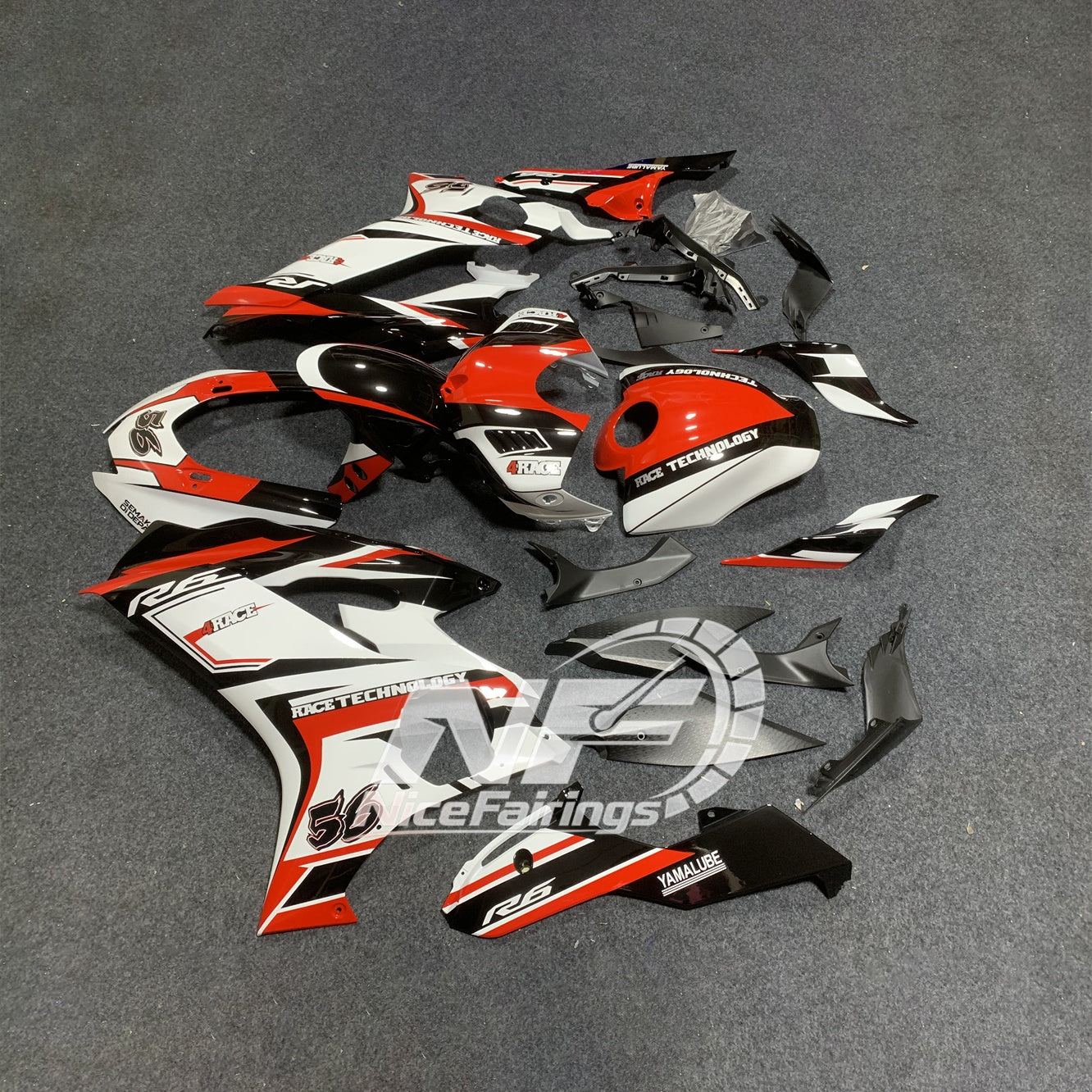 For YAMAHA YZF-R6 2017-2026 YZFR6 Bodywork Cowling Set Fairings Kit | NiceFairings - side angle image