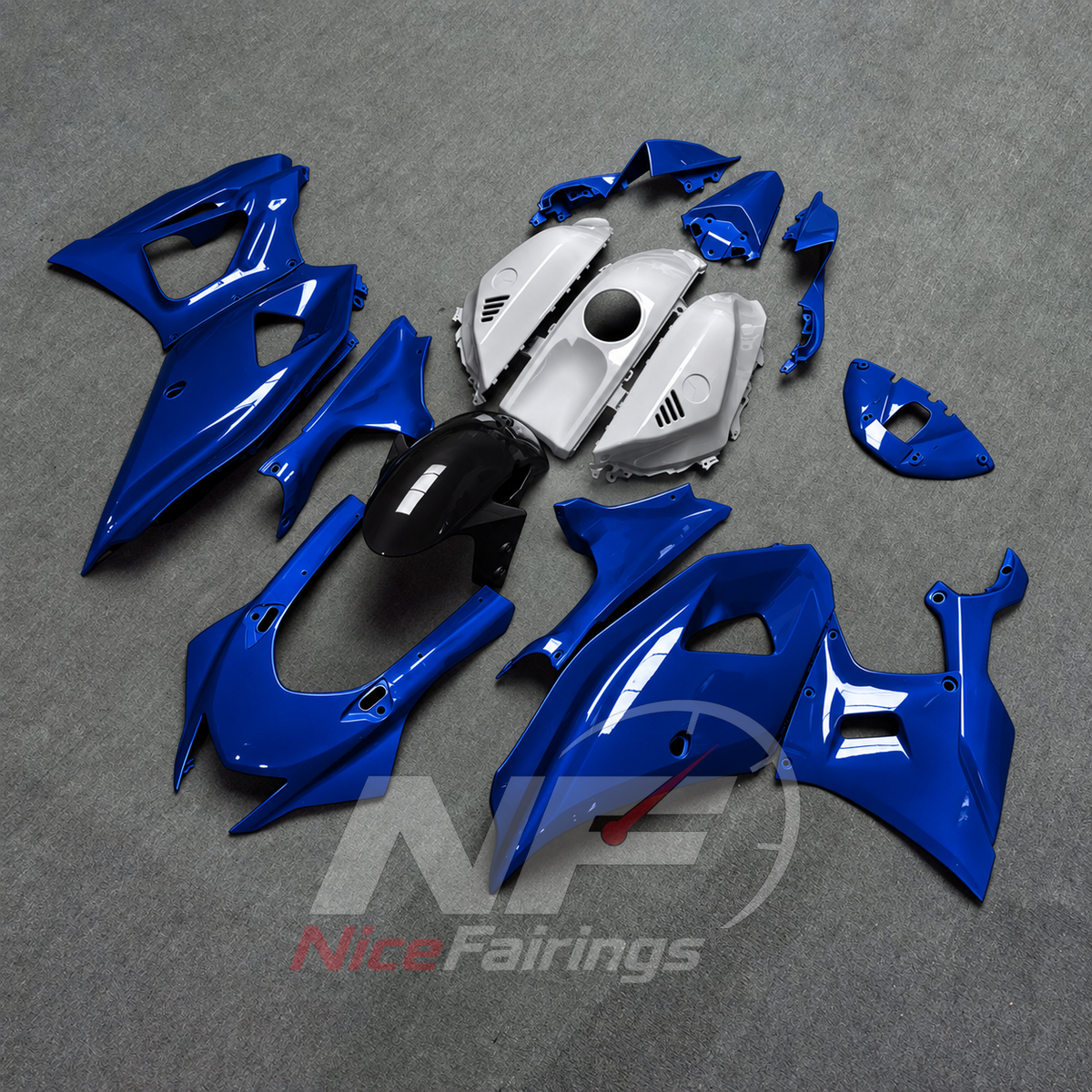 Aftermarket Injection-Molded Fairing Set Compatible with Yamaha YZF-R7 2021-2025 | NiceFairings - side angle image