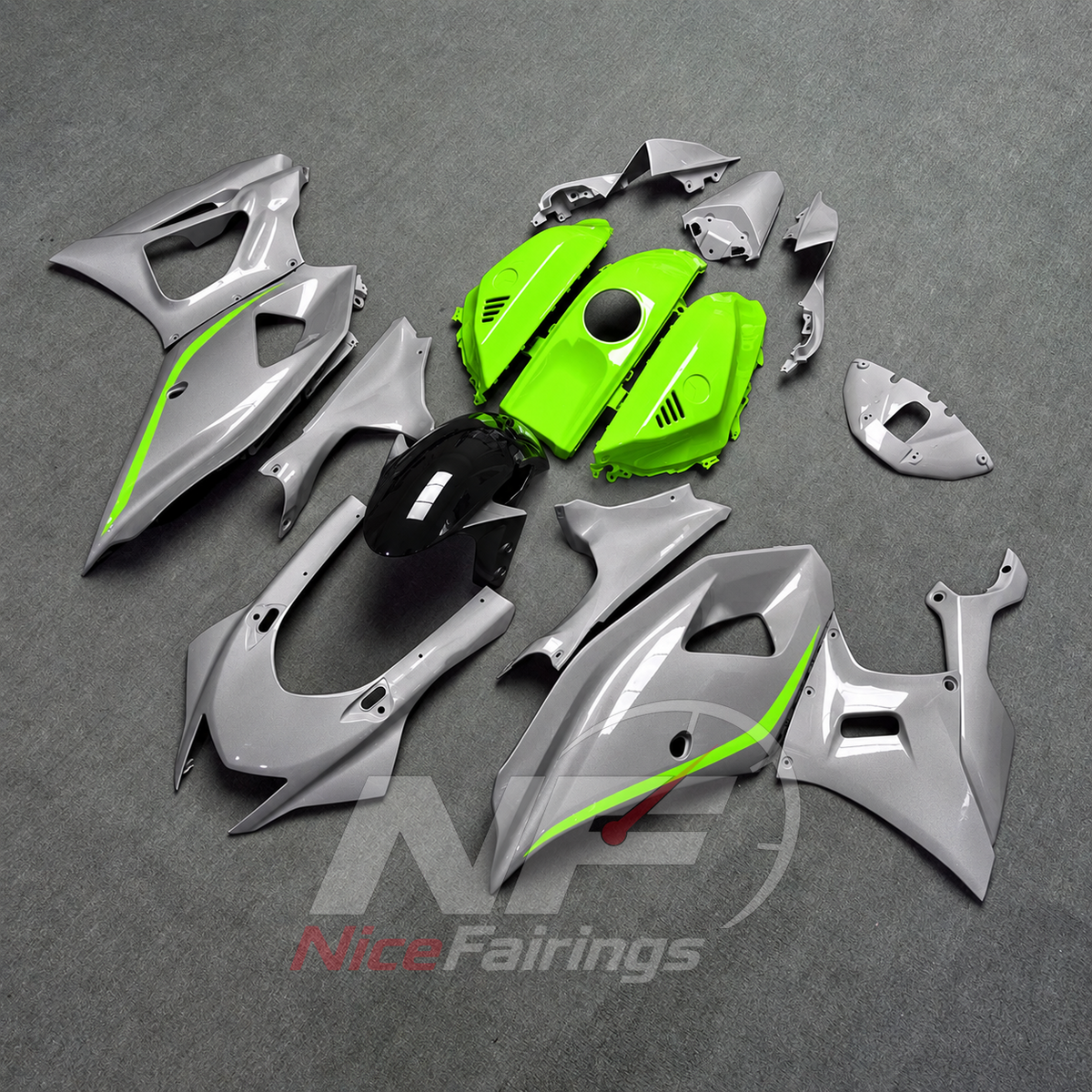 Aftermarket ABS Plastic Cowling Kit Fits 2021-2025 Yamaha YZF-R7 | NiceFairings - side angle image