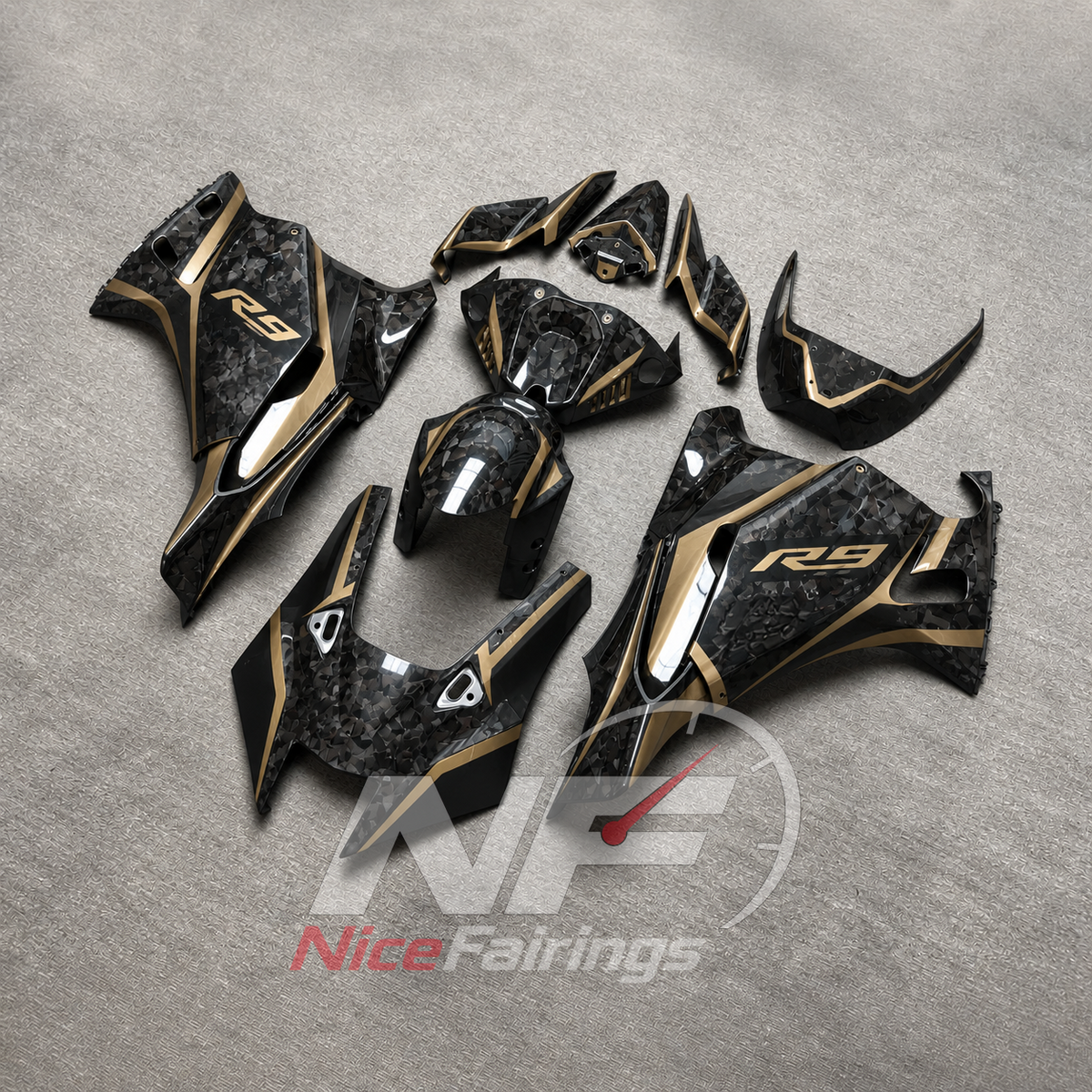 ABS Injection Bodywork Kit Fits YAMAHA YZF-R9 2025-2026 - Black Replacement | NiceFairings - side angle image