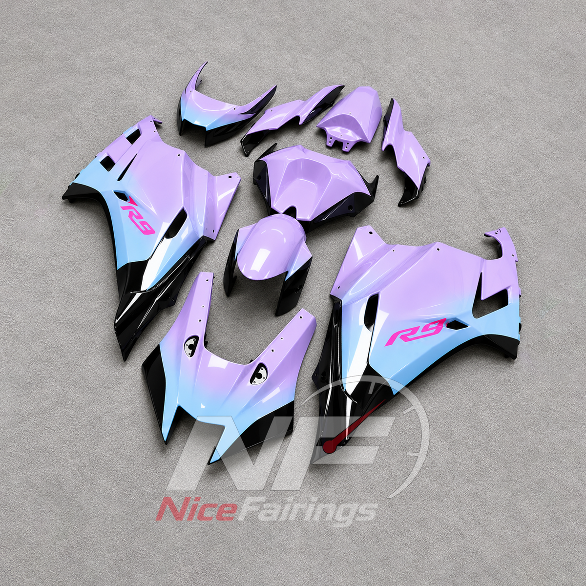 ABS Plastic Cowling Panel Set Fits YAMAHA YZF-R9 2025-2026 - Purple Aftermarket | NiceFairings - side angle image