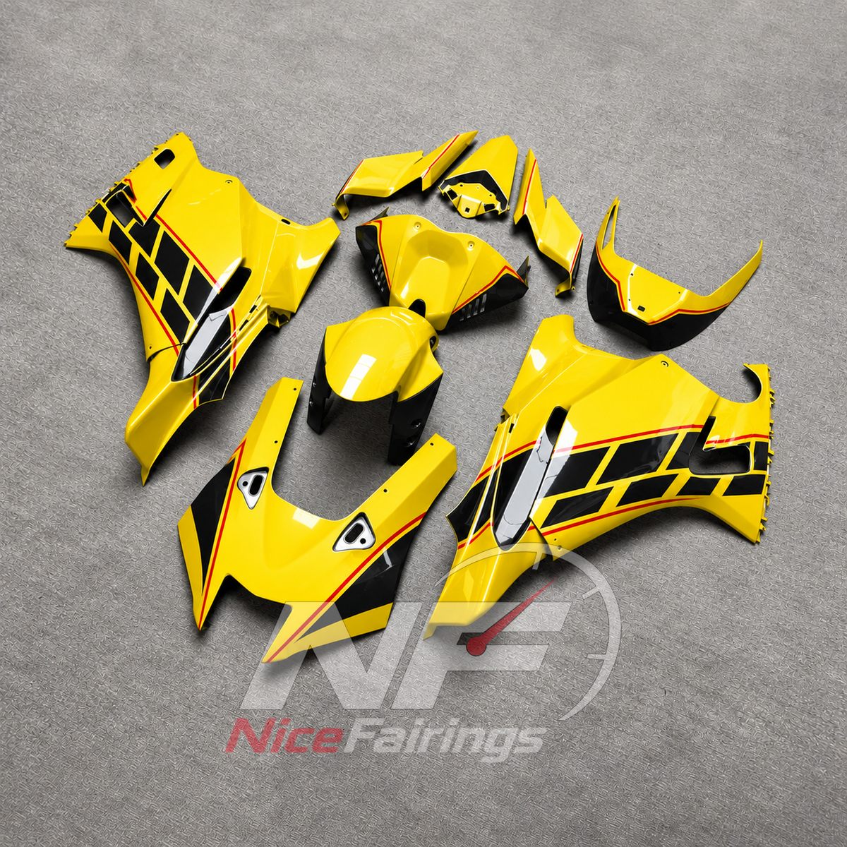 Injection-Molded Cowling Set Fits YAMAHA YZF-R9 2025-2026 - Yellow Replacement | NiceFairings - side angle image