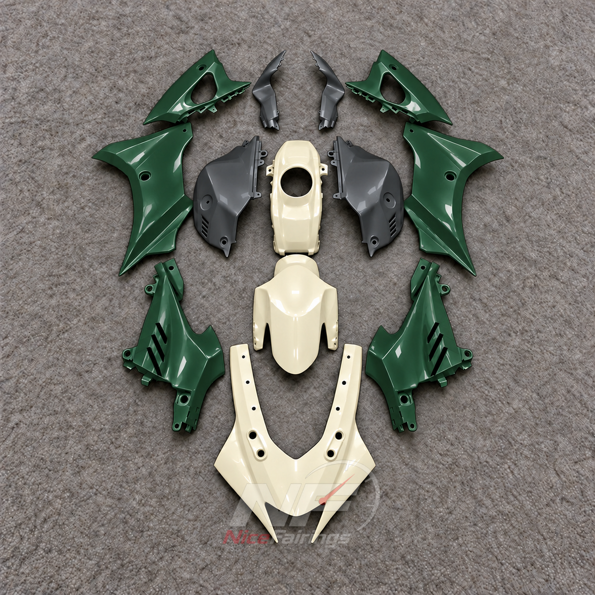 Aftermarket Fairing Kit Fits 2023-2026 YAMAHA YZF-R125 - ABS Plastic Bodywork - Red Cream Black | NiceFairings - paint design NO.2 option image