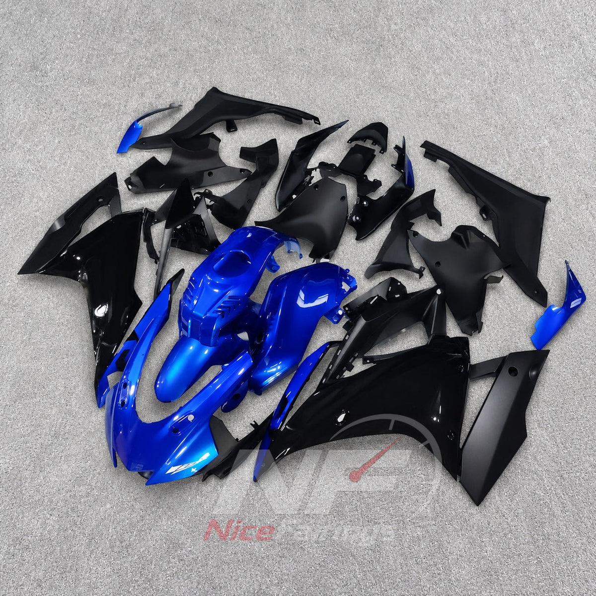 Motorcycle Fairing Kit Fits 2019-2022 YAMAHA YZF-R125 - ABS Plastic Bodywork - Blue Black White | NiceFairings - front angle image