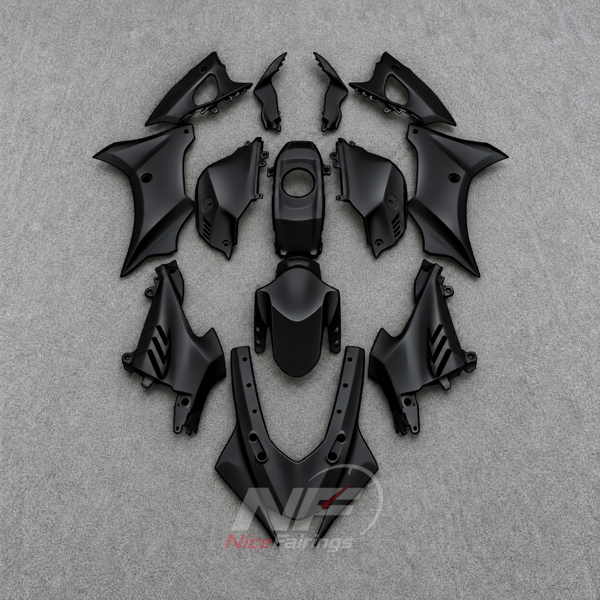 Sportbike Fairing Kit Fits 2023-2026 YAMAHA YZF-R125 - ABS Plastic Bodywork - Green Cream Black | NiceFairings - paint design NO.6 option image
