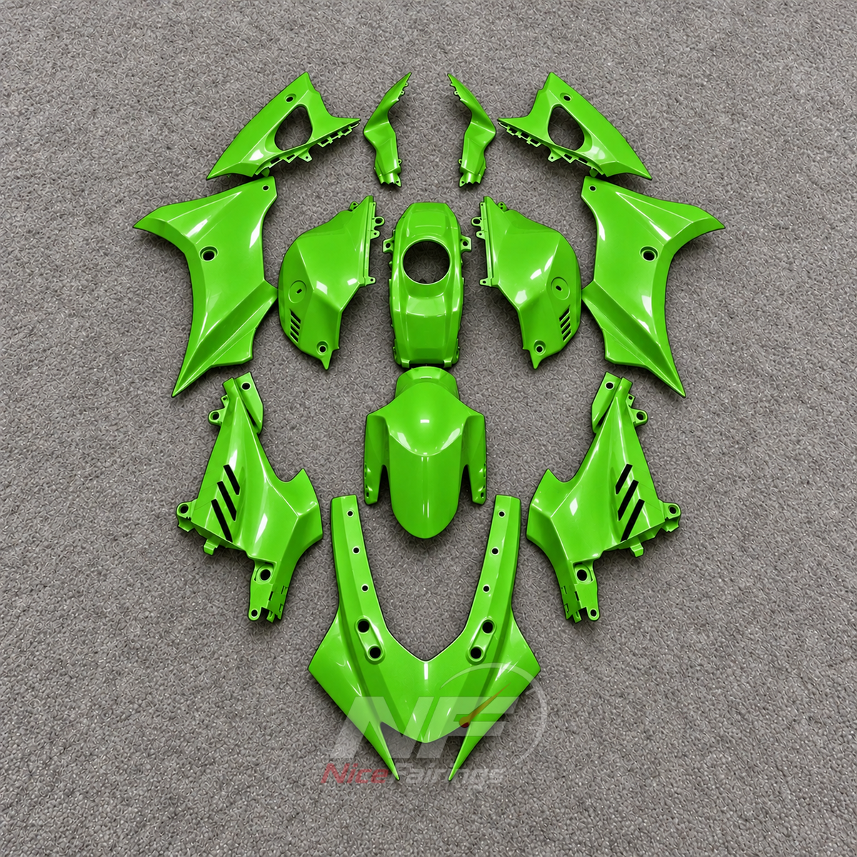 Aftermarket Fairing Kit Fits 2023-2026 YAMAHA YZF-R125 - ABS Plastic Bodywork - Emerald Green | NiceFairings - paint design NO.2 option image