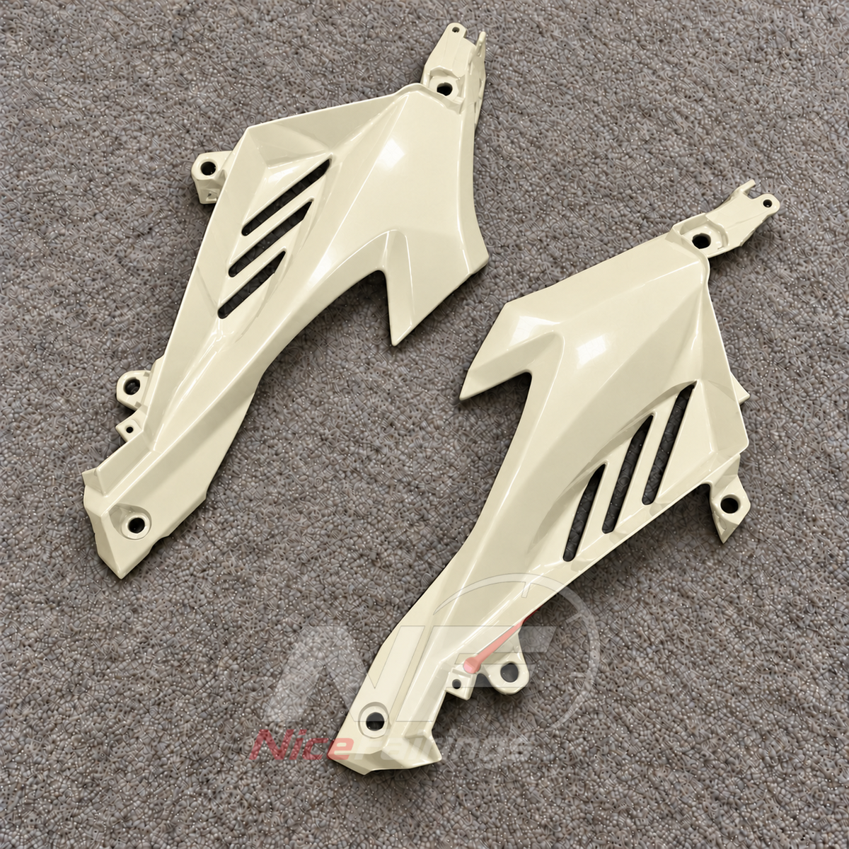 Custom Fairings Fit 2023-2026 YAMAHA YZF-R125 - ABS Plastic Bodywork - Cream | NiceFairings - side angle image