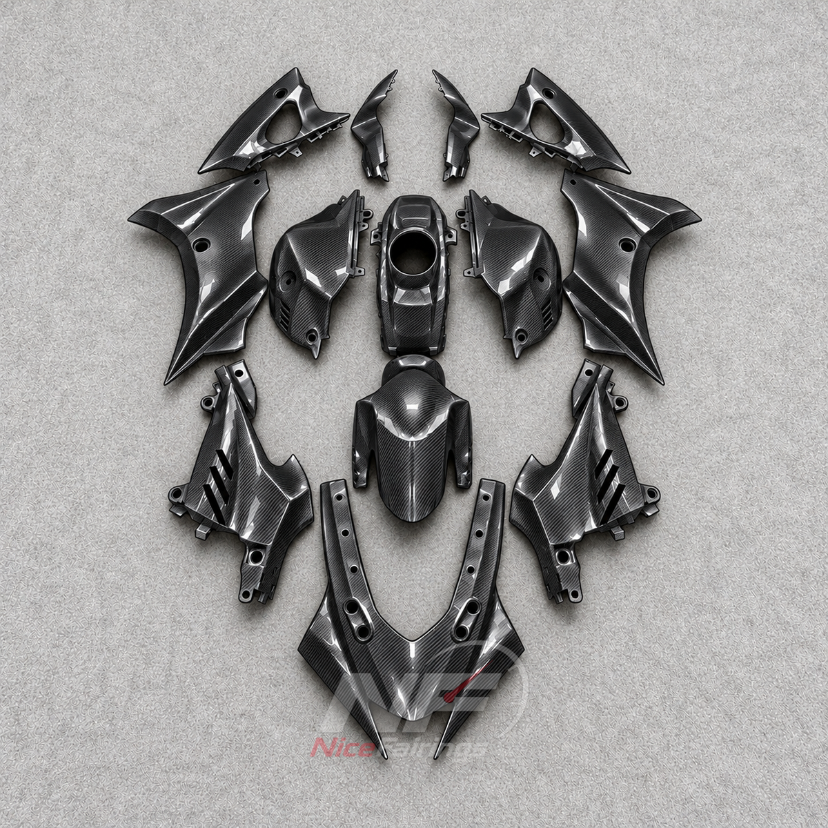 Fairing Kit Fits 2023-2026 YAMAHA YZF-R125 - ABS Plastic Bodywork - Carbon Fiber Look Black | NiceFairings - main product image