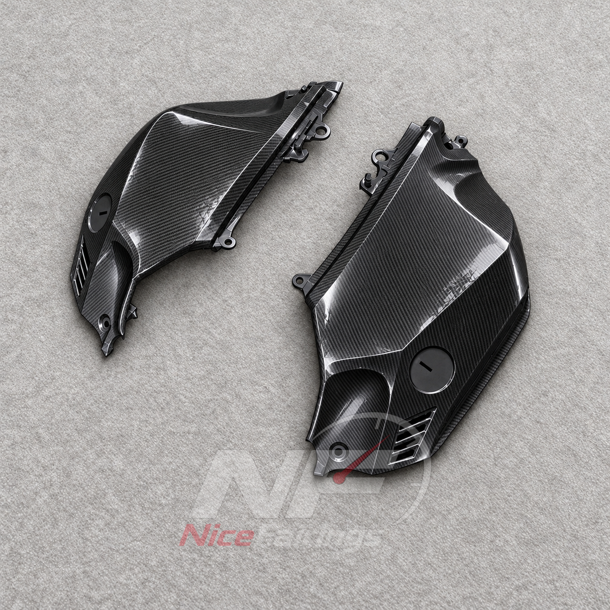Fairing Kit Fits 2023-2026 YAMAHA YZF-R125 - ABS Plastic Bodywork - Carbon Fiber Look Black | NiceFairings - side angle image