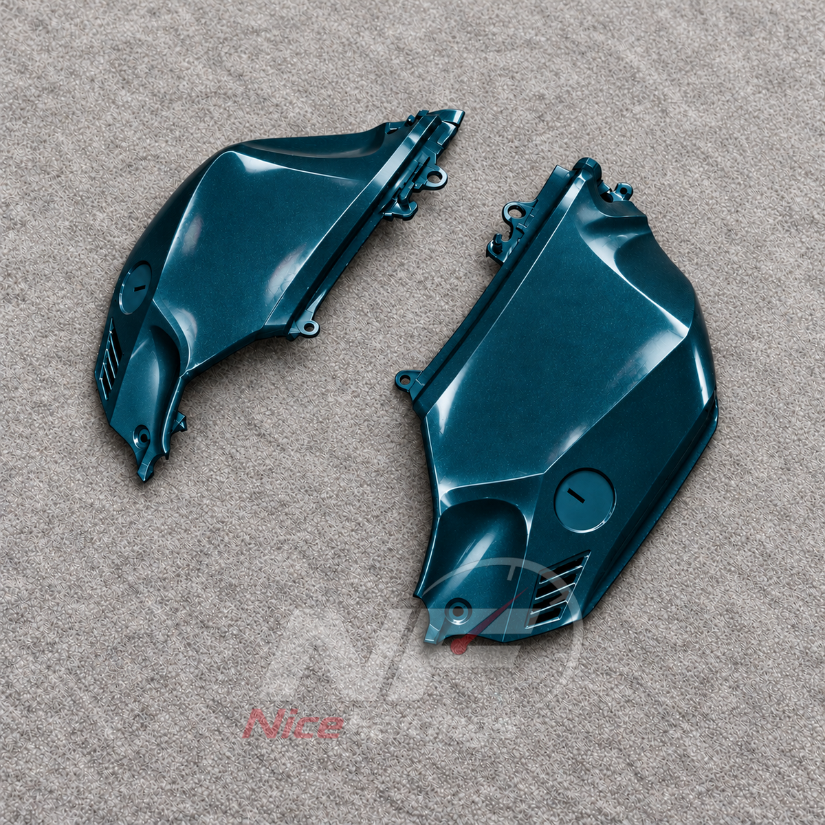 Replacement Fairings Fit 2023-2026 YAMAHA YZF-R125 - ABS Plastic Bodywork - Teal Gold Black | NiceFairings - side angle image