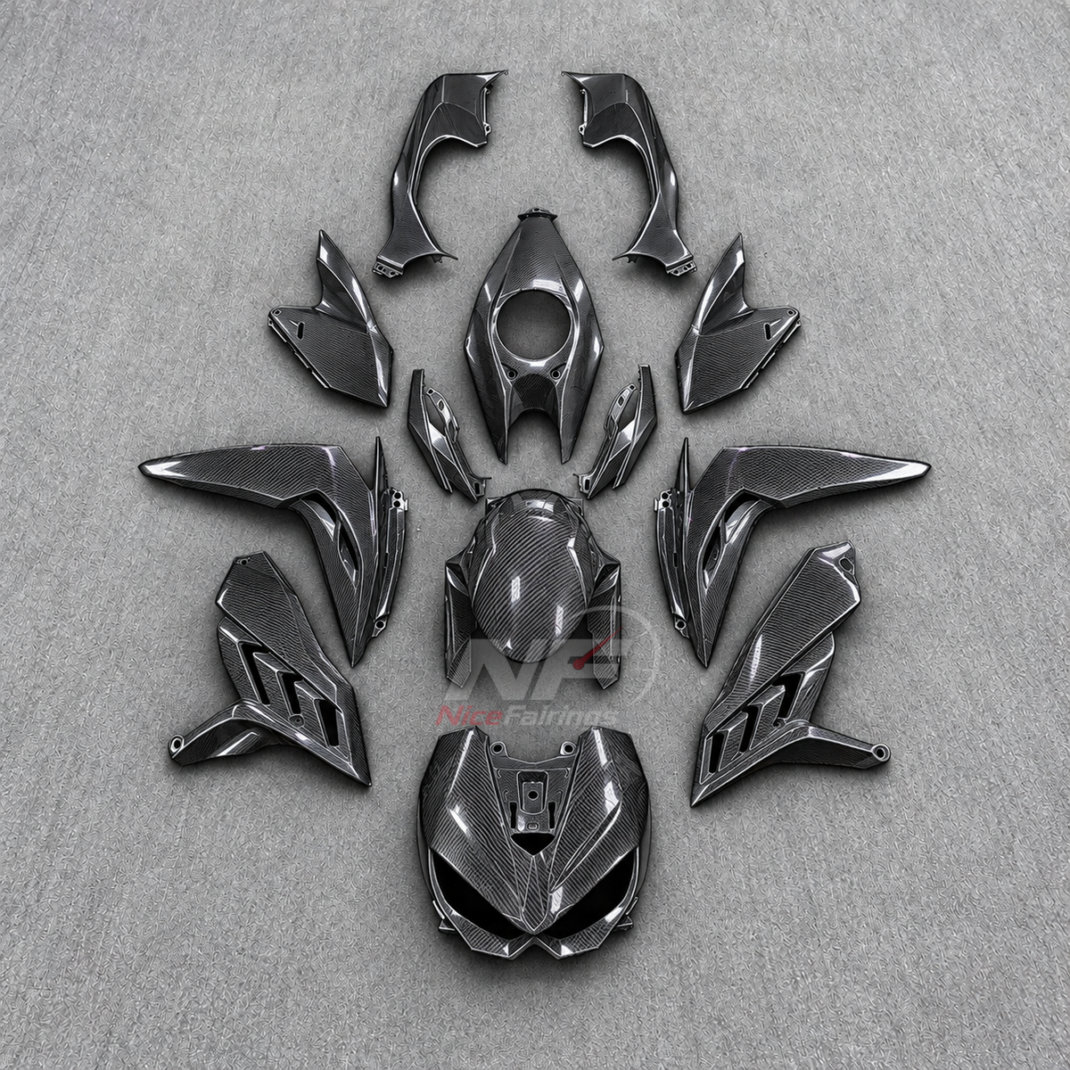 Fairing Kit Fits 2026 KAWASAKI Z1100 - Injection-Molded ABS Plastic - Ivory | NiceFairings - paint design NO.3 option image