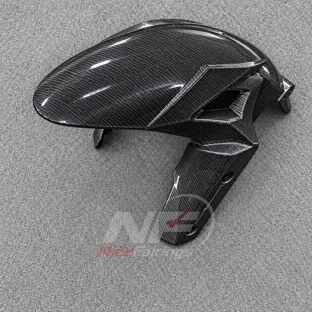 Aftermarket Fairing Kit Fits 2026 KAWASAKI Z1100 - ABS Plastic Bodywork - Black Carbon Fiber Look | NiceFairings - detail angle image