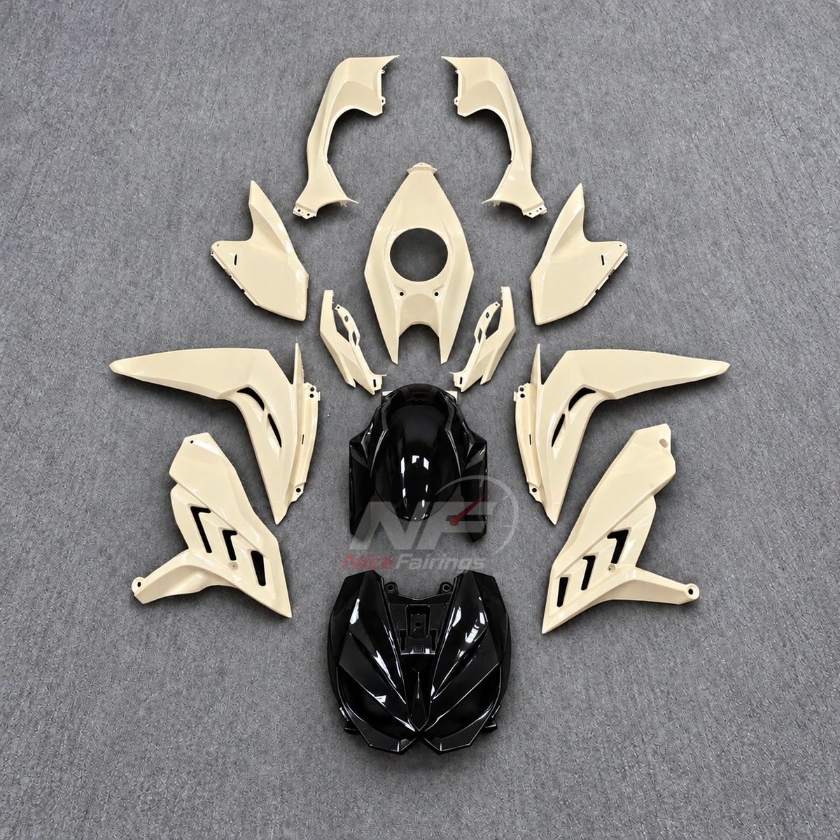 Aftermarket Fairing Kit Fits 2026 KAWASAKI Z1100 - ABS Plastic Bodywork - Black Carbon Fiber Look | NiceFairings - paint design NO.2 option image